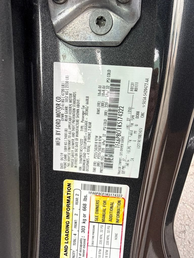 Certified 2019 Ford Mustang GT Premium w/ Equipment Group 401A RWD image 49