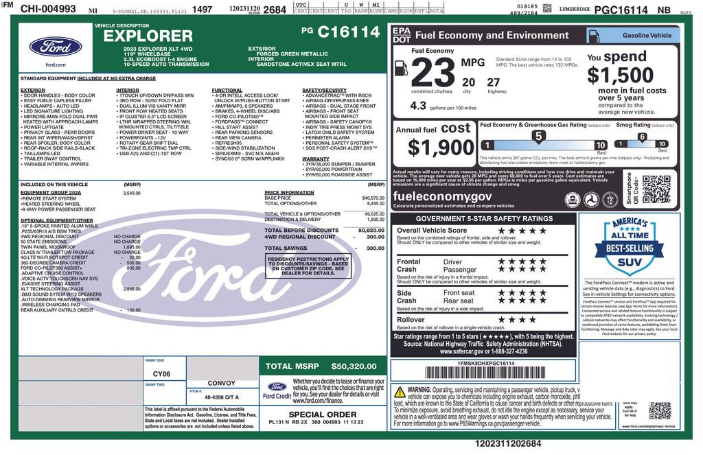 Certified 2023 Ford Explorer XLT w/ Equipment Group 202A image 6