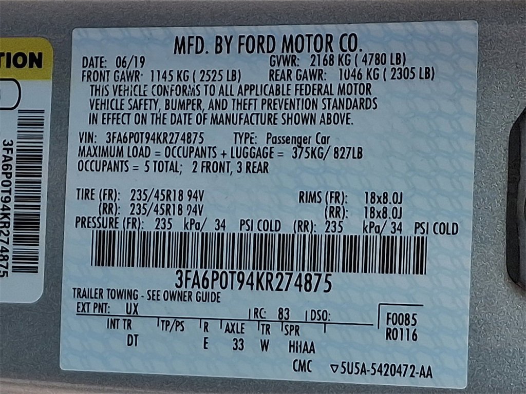 Certified 2019 Ford Fusion SE image 27