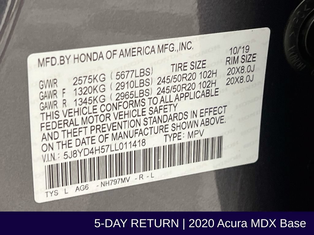 Used 2020 Acura MDX SH-AWD w/ Technology Package image 37