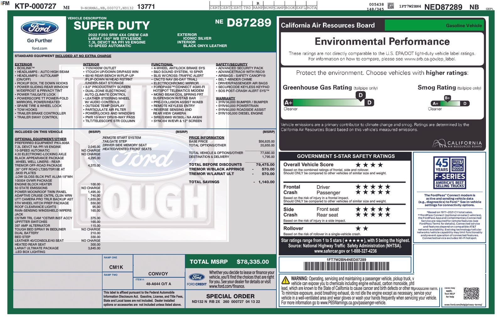 Certified 2022 Ford F250 Lariat w/ Tremor Off-Road Package AWD/4WD image 4