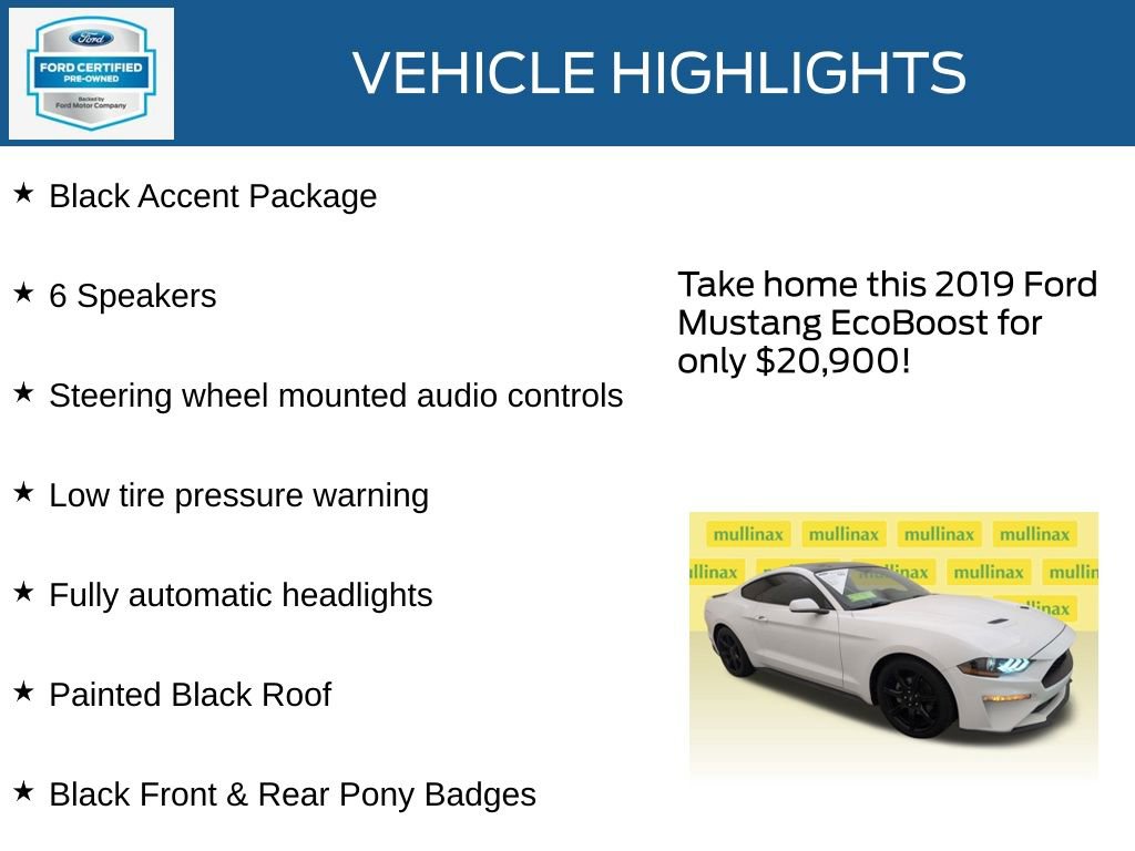 Certified 2019 Ford Mustang Coupe w/ Black Accent Package image 23