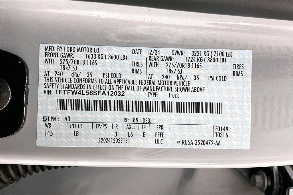 Certified 2025 Ford F150 Tremor w/ Bed Utility Package AWD/4WD image 36