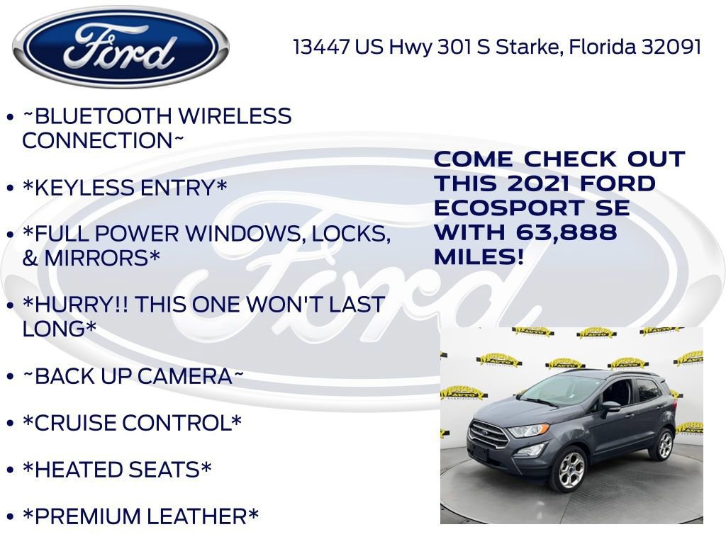 Certified 2021 Ford EcoSport SE w/ SE Convenience Package image 12