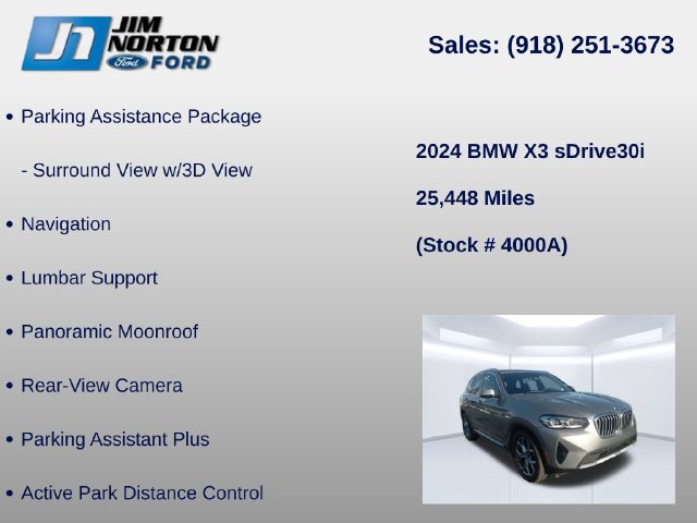Used 2024 BMW X3 sDrive30i w/ Convenience Package RWD image 14