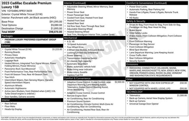 Used 2023 Cadillac Escalade Premium Luxury image 8