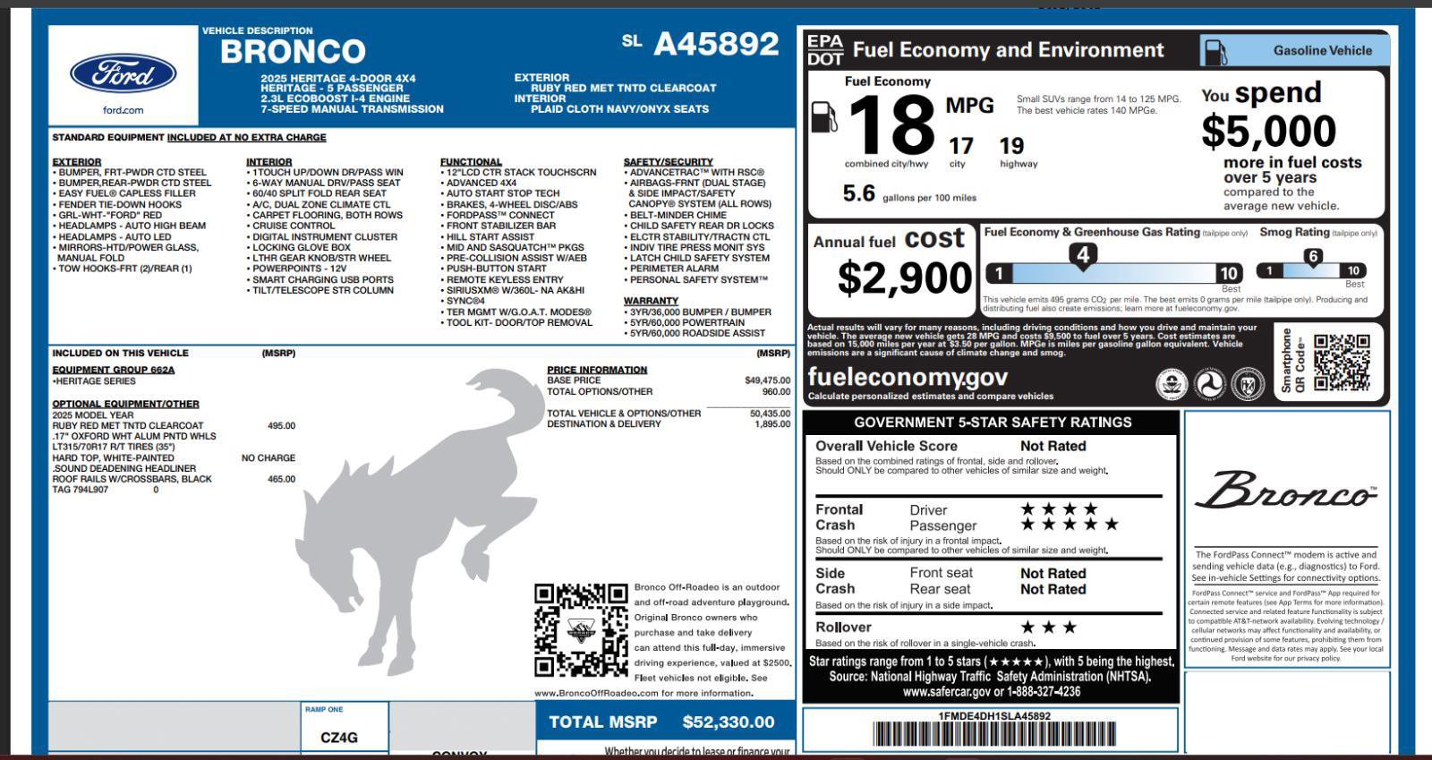 Certified 2025 Ford Bronco Heritage Edition AWD/4WD image 4