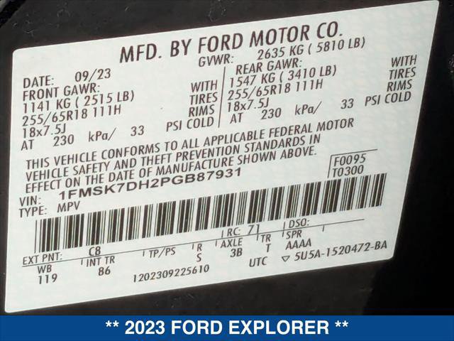 Certified 2023 Ford Explorer XLT image 25