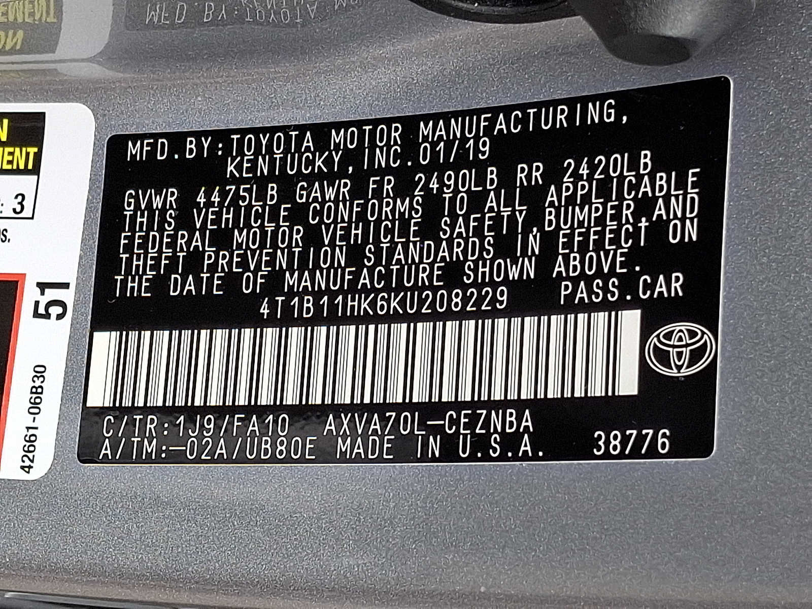 Used 2019 Toyota Camry LE FWD image 25