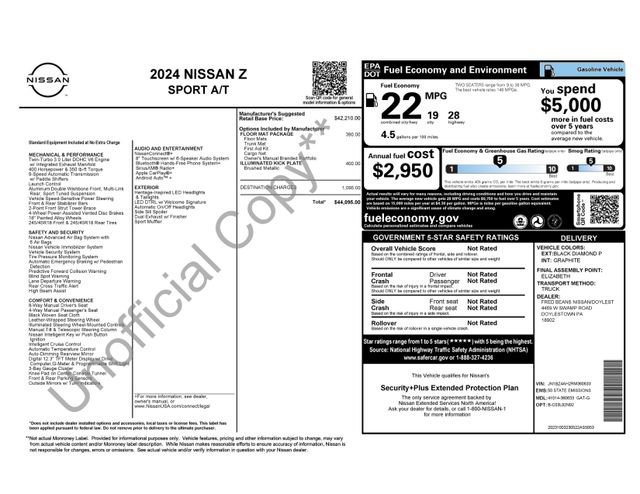 Used 2024 Nissan Z Sport w/ Floor Mat Package RWD image 3