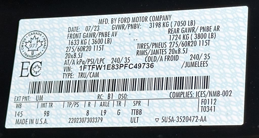 Certified 2023 Ford F150 Platinum AWD/4WD image 61
