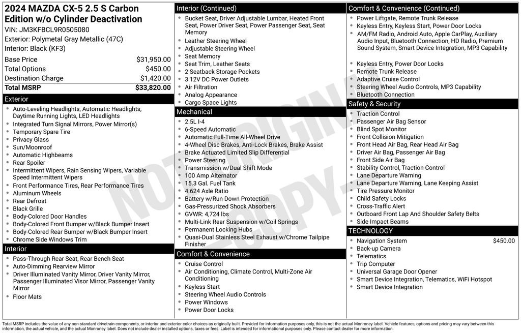 Used 2024 MAZDA CX-5 Carbon Edition AWD/4WD image 5