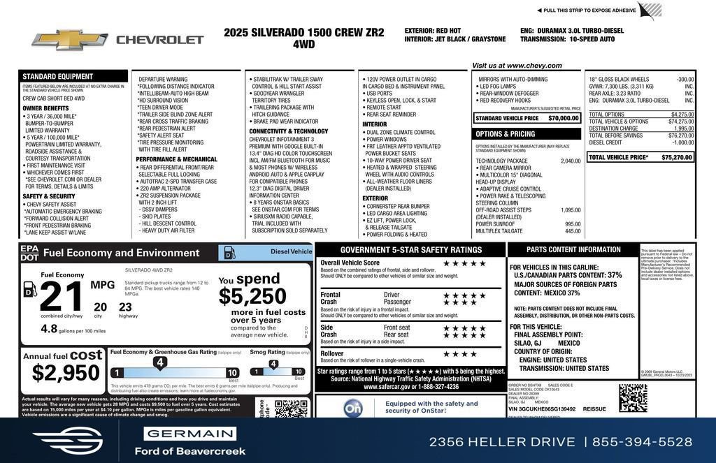 Used 2025 Chevrolet Silverado 1500 ZR2 w/ Technology Package image 27