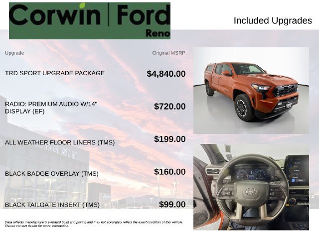 Used 2025 Toyota Tacoma TRD Sport w/ TRD Sport Upgrade Package AWD/4WD image 3