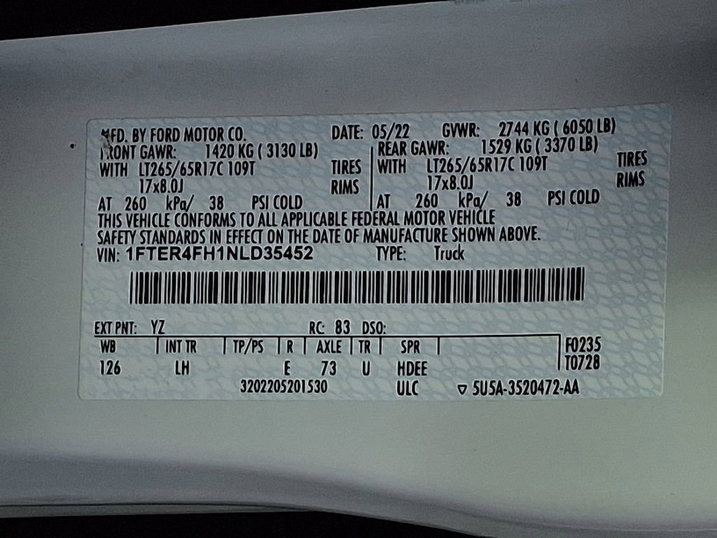 Certified 2022 Ford Ranger XL w/ FX4 Off-Road Package image 28