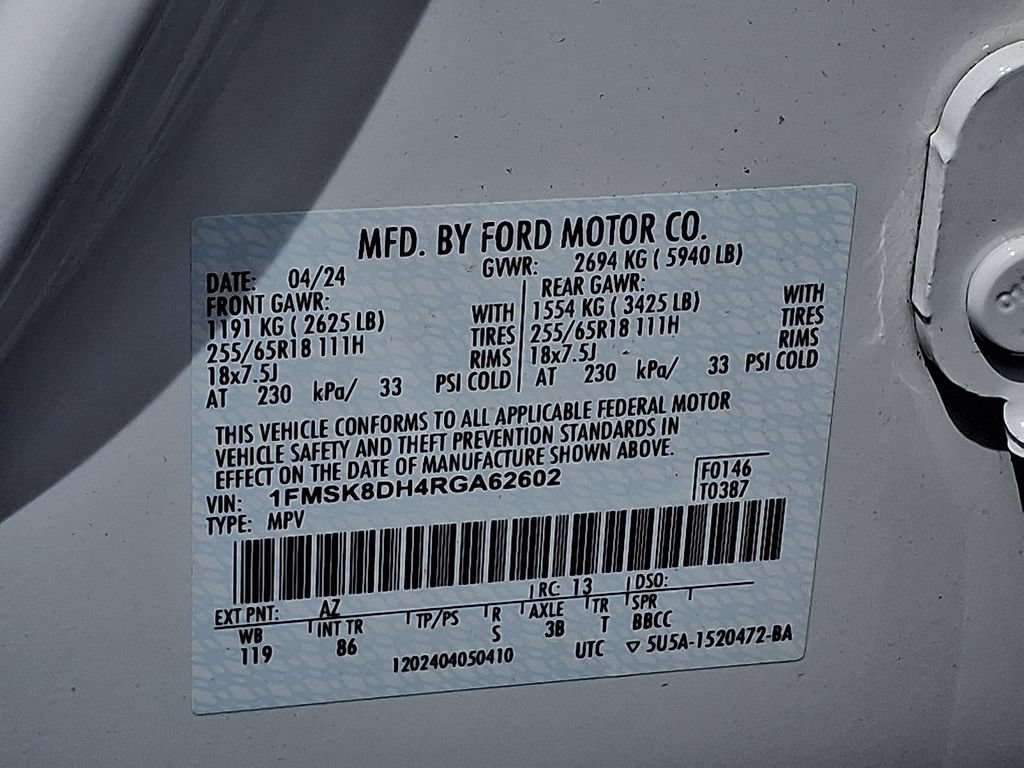 Certified 2024 Ford Explorer XLT AWD/4WD image 27