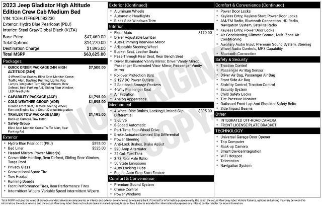 Used 2023 Jeep Gladiator Overland AWD/4WD image 14