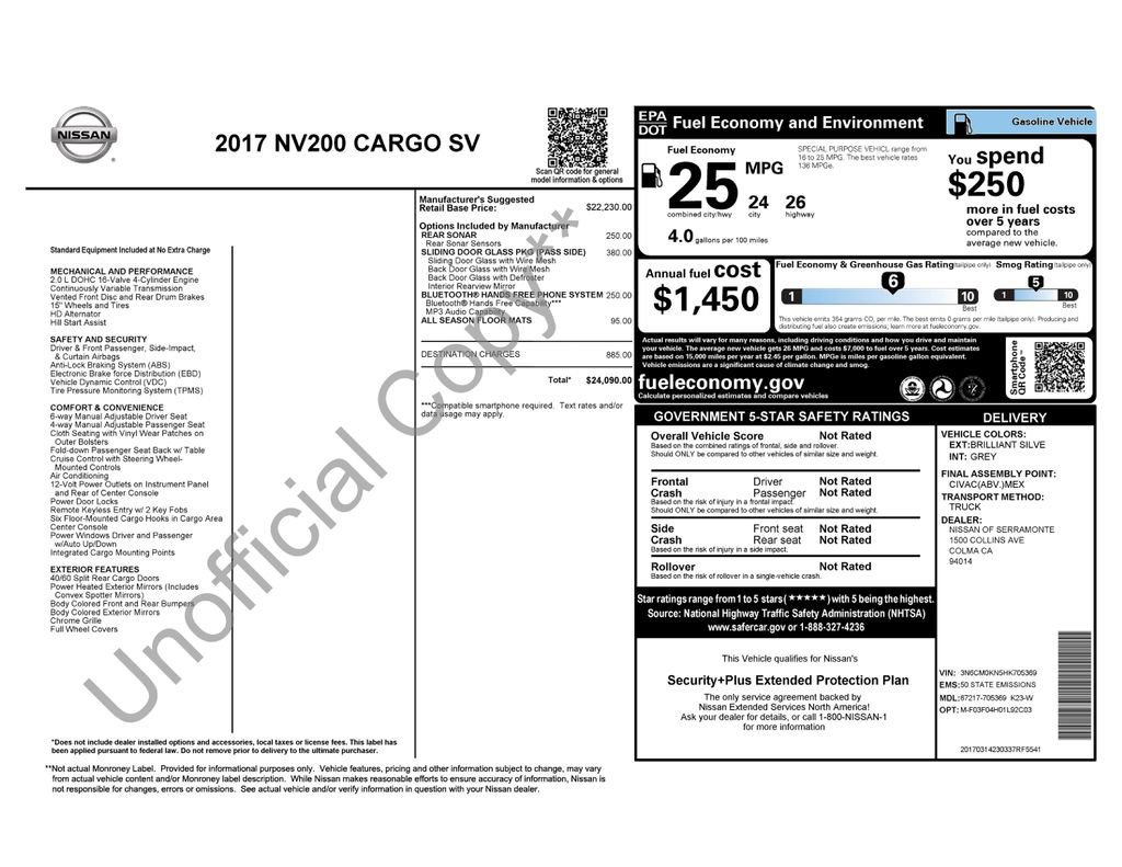 Used 2017 Nissan NV200 SV image 10