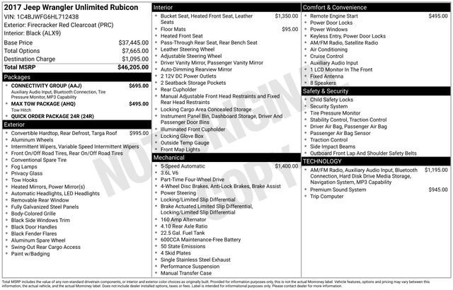 Used 2017 Jeep Wrangler Unlimited Rubicon w/ Connectivity Group AWD/4WD image 35
