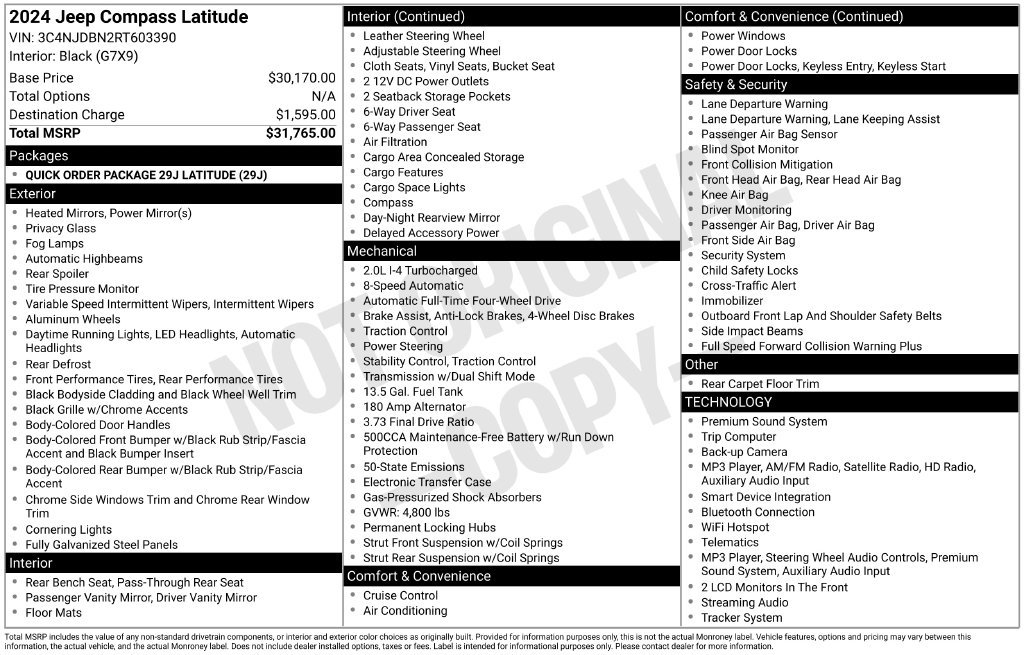 Used 2024 Jeep Compass Latitude AWD/4WD image 33