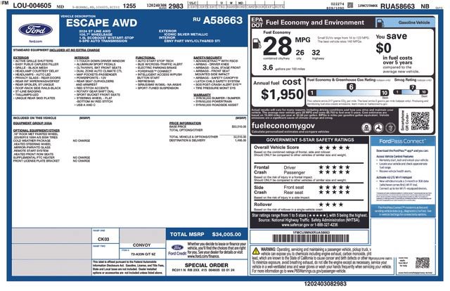 Certified 2024 Ford Escape ST-Line AWD/4WD image 34