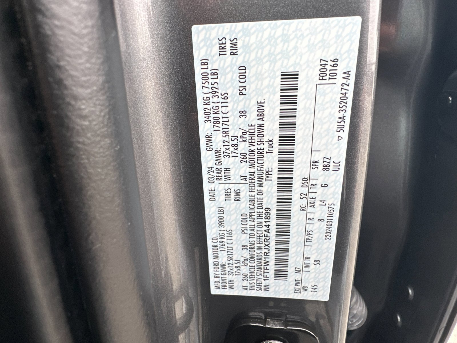 Certified 2024 Ford F150 Raptor w/ Equipment Group 803A Raptor R image 29