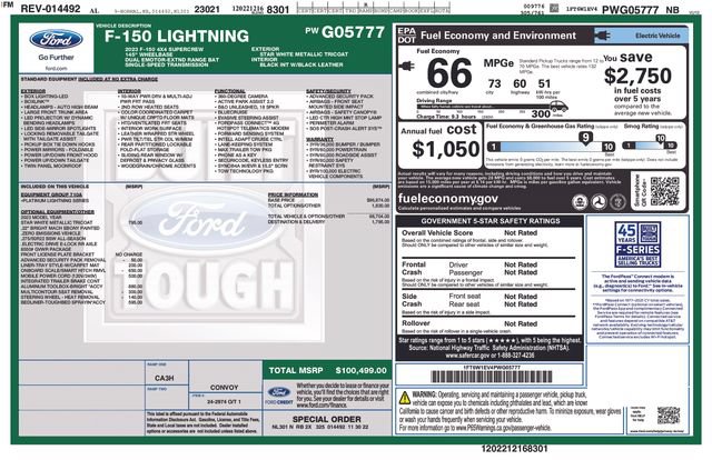 Certified 2023 Ford F150 Lightning Platinum AWD/4WD image 34