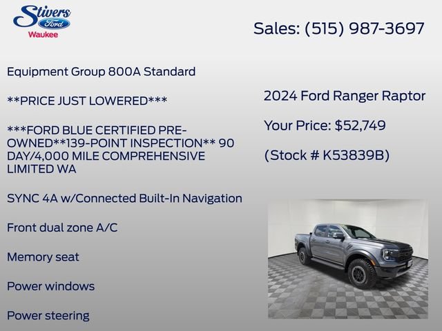 Certified 2024 Ford Ranger Raptor AWD/4WD image 8