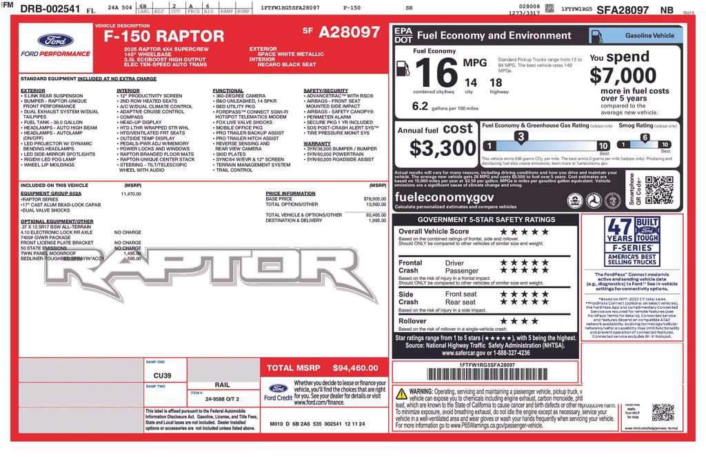 Certified 2025 Ford F150 Raptor AWD/4WD image 5