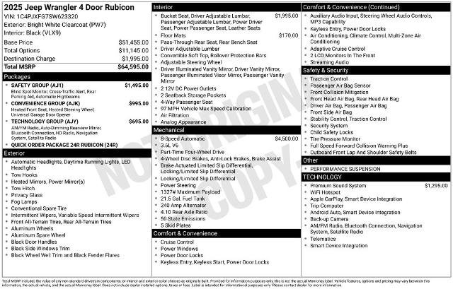 Used 2025 Jeep Wrangler Unlimited Rubicon w/ Safety Group AWD/4WD image 5