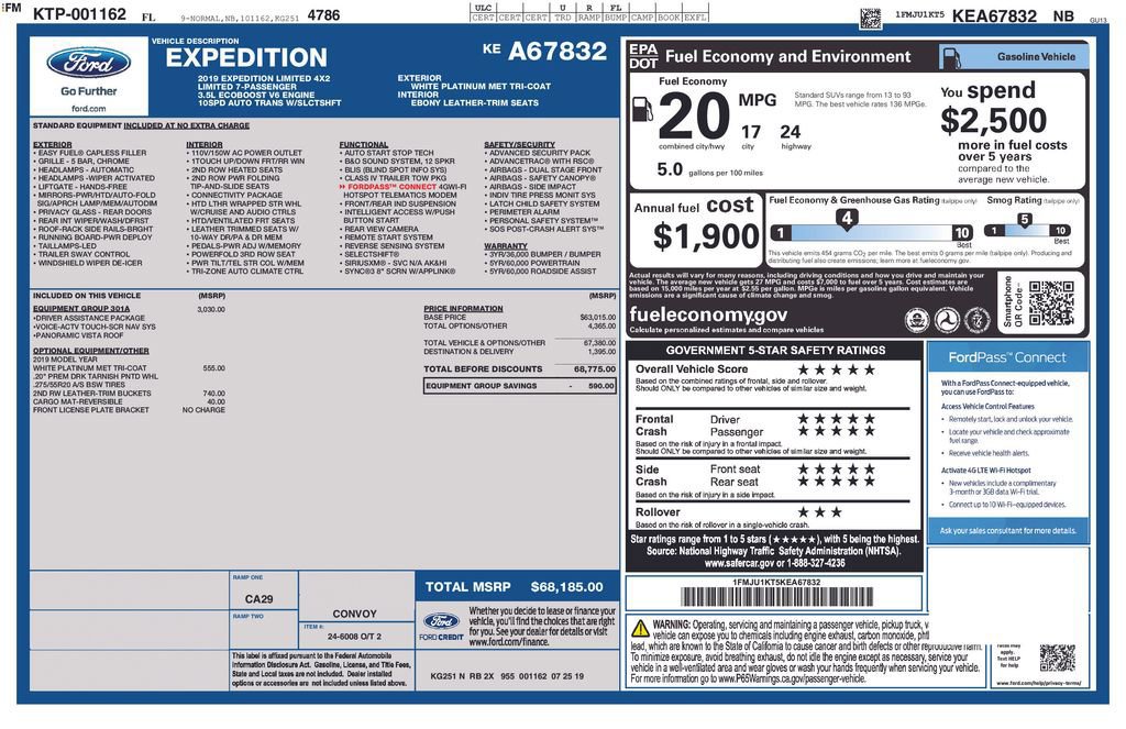 Certified 2019 Ford Expedition Limited w/ Equipment Group 301A image 10