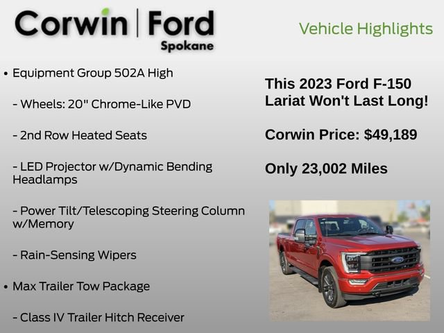 Certified 2023 Ford F150 Lariat w/ Equipment Group 502A High AWD/4WD image 13