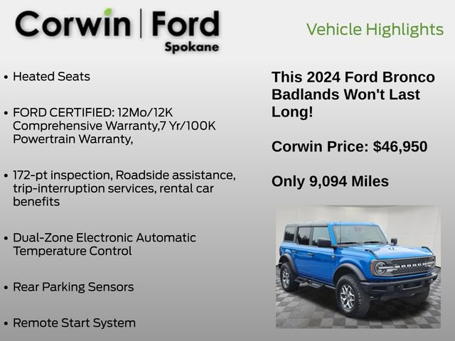 Certified 2024 Ford Bronco Badlands AWD/4WD image 7