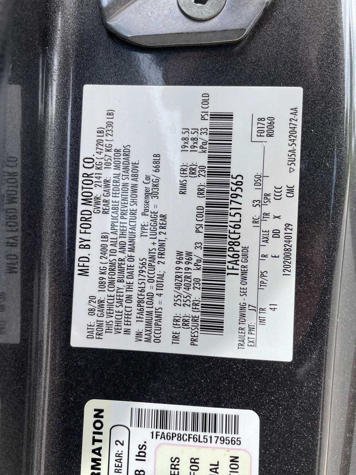 Certified 2020 Ford Mustang GT Premium w/ Black Accent Package RWD image 32