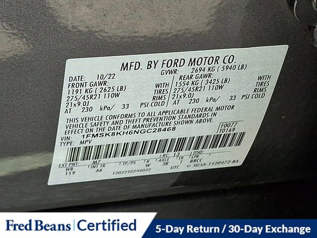 Certified 2022 Ford Explorer ST-Line w/ Class IV Trailer Tow Package AWD/4WD image 28