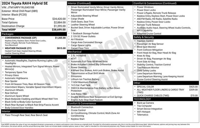 Used 2024 Toyota RAV4 SE w/ Convenience Package AWD/4WD image 37