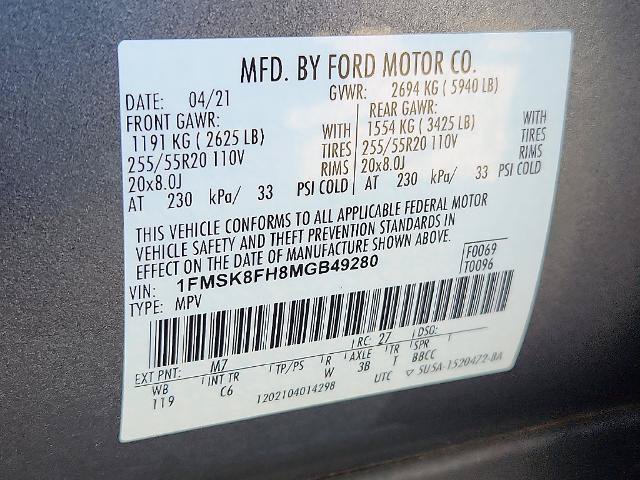 Certified 2021 Ford Explorer Limited w/ Equipment Group 301A AWD/4WD image 33