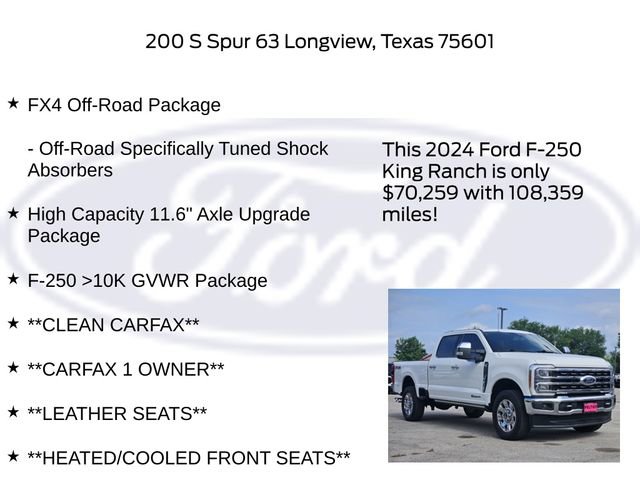 Certified 2024 Ford F250 King Ranch w/ Chrome Package AWD/4WD image 10
