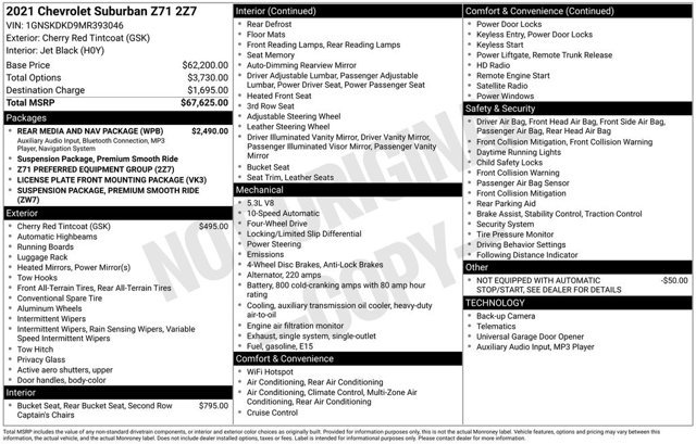 Used 2021 Chevrolet Suburban Z71 w/ Rear Media and Nav Package image 2