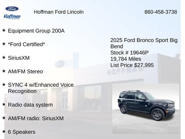 Certified 2025 Ford Bronco Sport Big Bend AWD/4WD image 6
