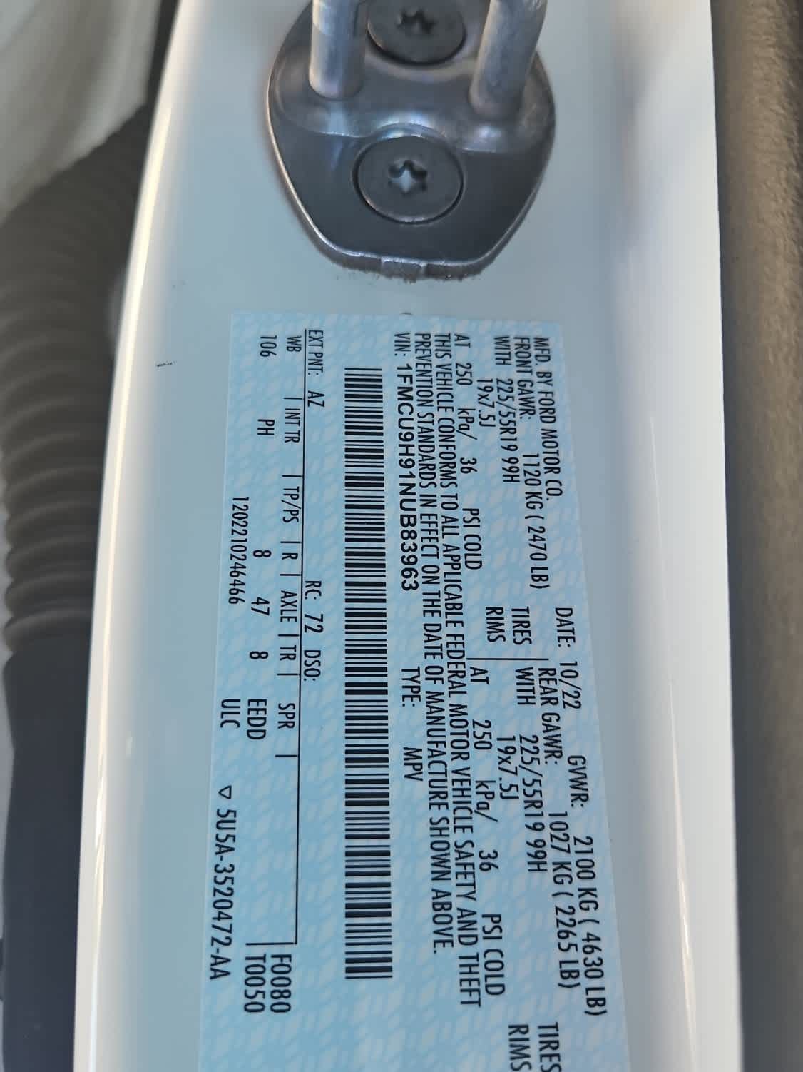 Certified 2022 Ford Escape SEL w/ SEL Stealth AWD Package image 21