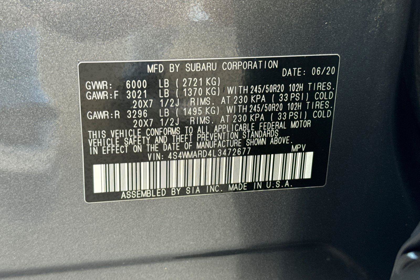 Used 2020 Subaru Ascent Touring w/ Popular Package #2A image 41