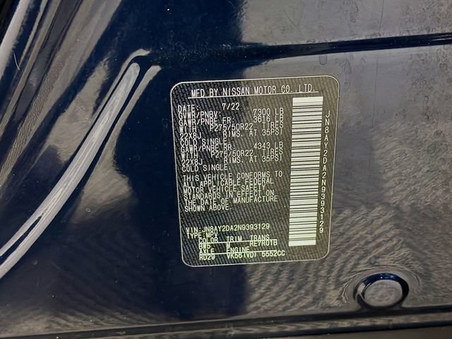 Used 2022 Nissan Armada Platinum w/ Captain's Chairs Package RWD image 39