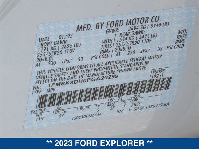 Certified 2023 Ford Explorer XLT w/ Equipment Group 202A AWD/4WD image 23