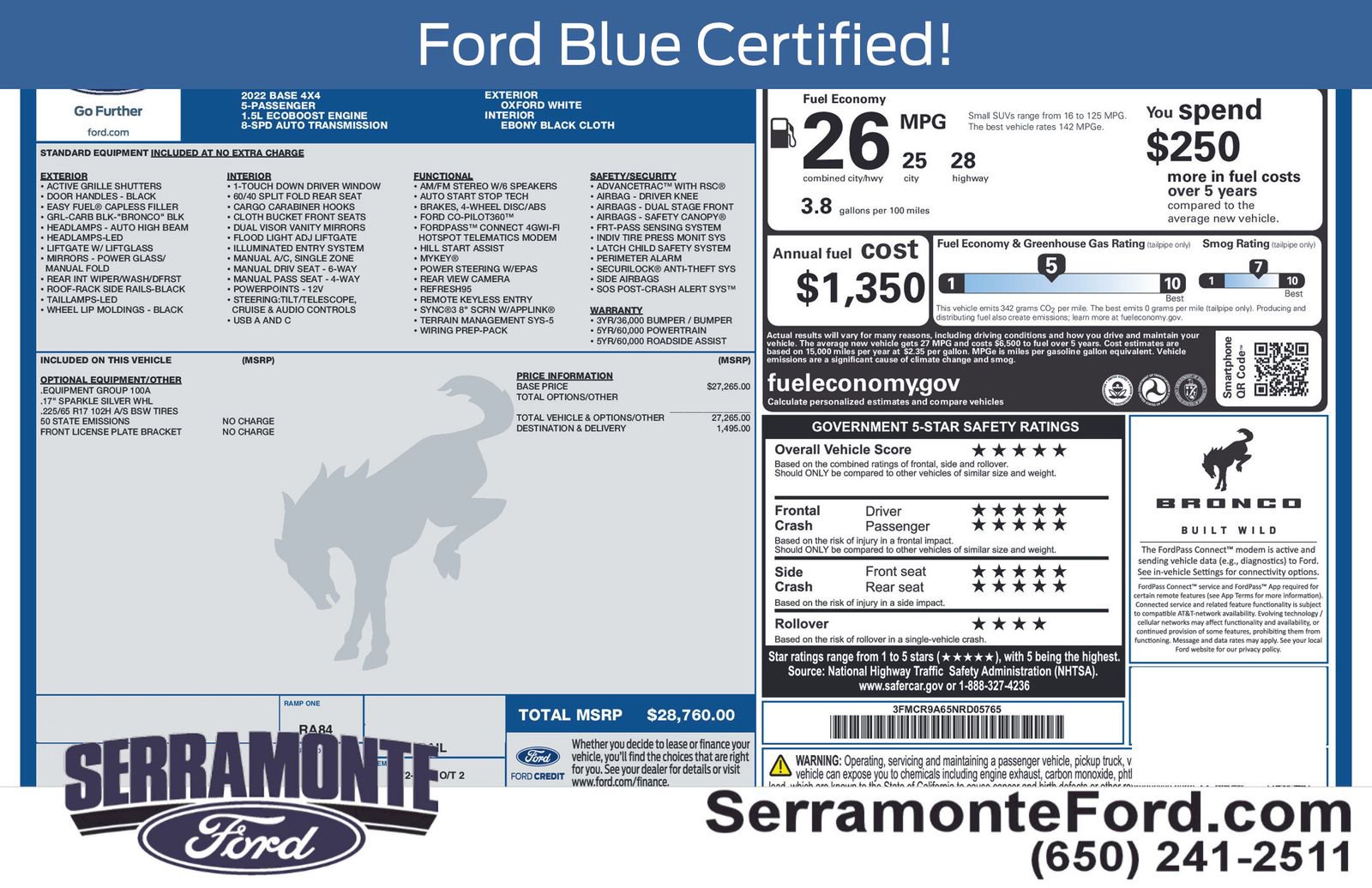 Certified 2022 Ford Bronco Sport AWD/4WD image 12
