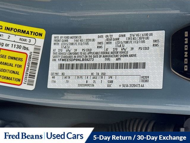 Certified 2022 Ford Bronco Outer Banks w/ Sasquatch Package image 33