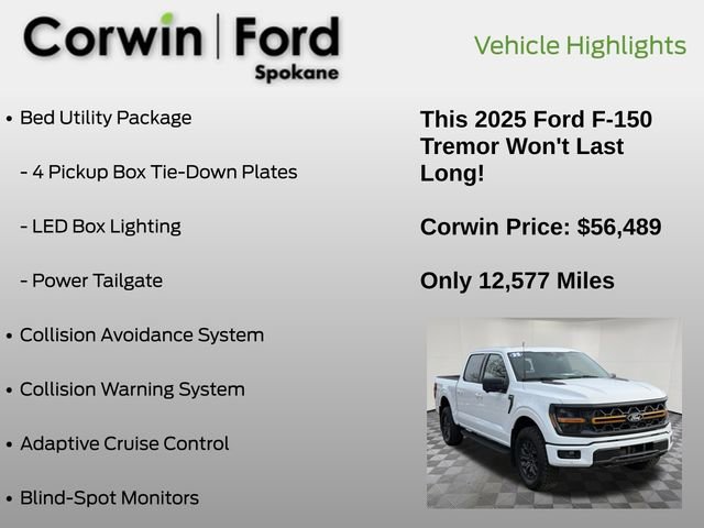 Certified 2025 Ford F150 Tremor w/ Bed Utility Package image 7