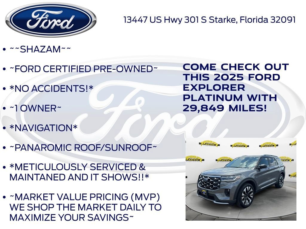 Certified 2025 Ford Explorer Platinum w/ LUX Leather Package AWD/4WD image 6