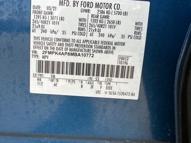 Certified 2021 Ford Edge ST w/ Equipment Group 401A AWD/4WD image 18