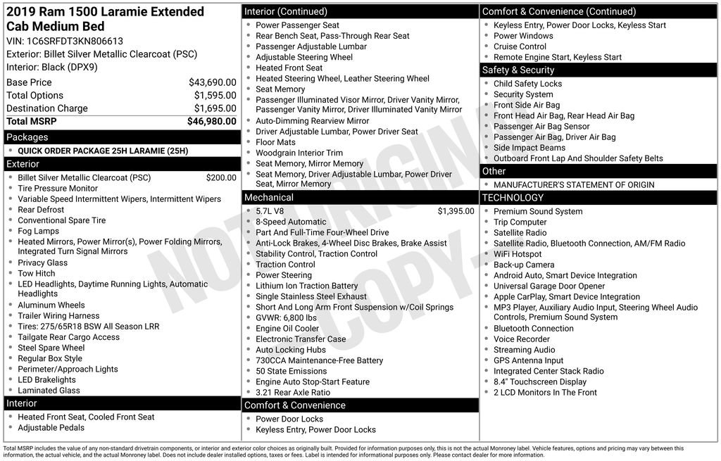 Used 2019 RAM 1500 Laramie AWD/4WD image 27